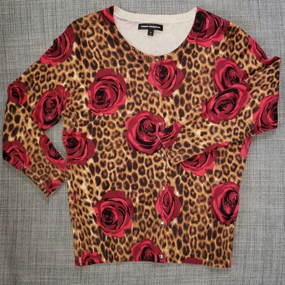 Express Sweaters - Express plush leopard print cardigan